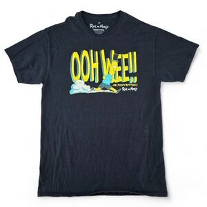 Adult Swim Rick and Morty Shirt Mens Medium Black Cotton Mr Poopybutthole Tee